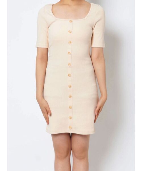 EMODA（エモダ）の「バックオープンボタンワンピース（ワンピース・レディース・ブラック/グレー/ブルー/アイボリー・FREE）」の5枚目の写真