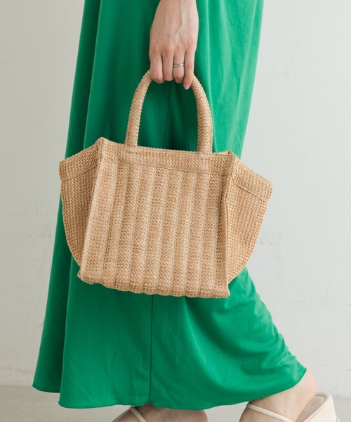 Kastane（カスタネ）の「スクエアカゴBAG（トートバッグ・レディース・ピンク/グリーン/ベージュ・FREE）」の5枚目の写真