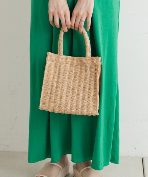 Kastane（カスタネ）の「スクエアカゴBAG（トートバッグ・レディース・ピンク/グリーン/ベージュ・FREE）」の6枚目の写真