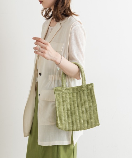 Kastane（カスタネ）の「スクエアカゴBAG（トートバッグ・レディース・ピンク/グリーン/ベージュ・FREE）」の16枚目の写真