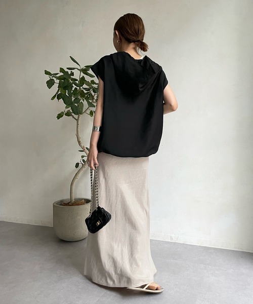 DouDou（ドゥドゥ）の「フレンチスリーブアノラック（シャツ/ブラウス・レディース・ブラック/ブラウン/アイボリー・FREE）」の8枚目の写真