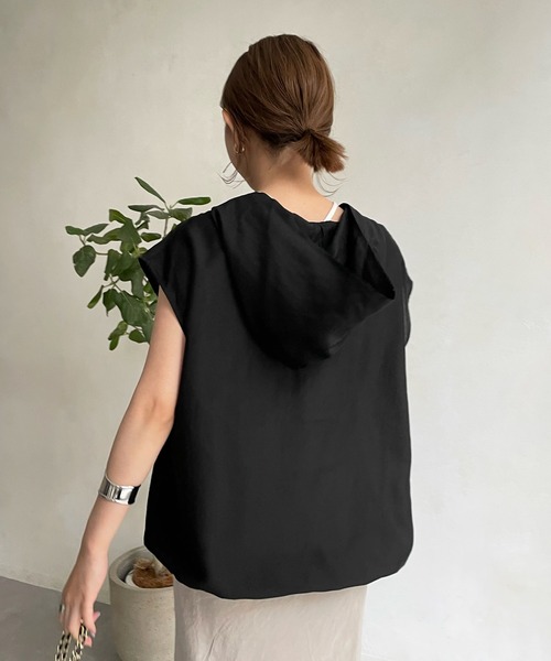 DouDou（ドゥドゥ）の「フレンチスリーブアノラック（シャツ/ブラウス・レディース・ブラック/ブラウン/アイボリー・FREE）」の12枚目の写真