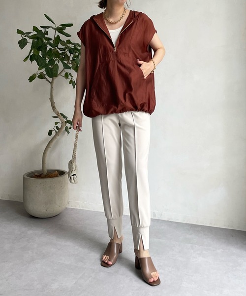 DouDou（ドゥドゥ）の「フレンチスリーブアノラック（シャツ/ブラウス・レディース・ブラック/ブラウン/アイボリー・FREE）」の14枚目の写真