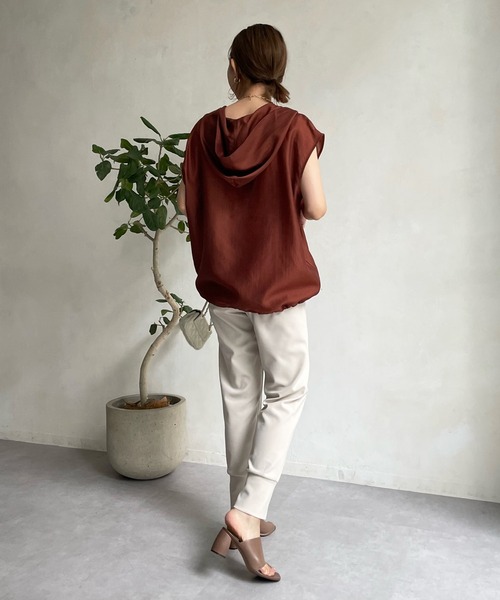 DouDou（ドゥドゥ）の「フレンチスリーブアノラック（シャツ/ブラウス・レディース・ブラック/ブラウン/アイボリー・FREE）」の17枚目の写真