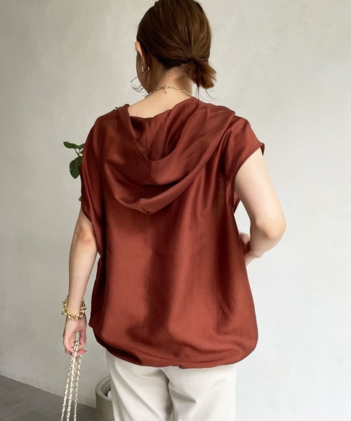 DouDou（ドゥドゥ）の「フレンチスリーブアノラック（シャツ/ブラウス・レディース・ブラック/ブラウン/アイボリー・FREE）」の20枚目の写真