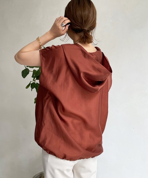 DouDou（ドゥドゥ）の「フレンチスリーブアノラック（シャツ/ブラウス・レディース・ブラック/ブラウン/アイボリー・FREE）」の21枚目の写真