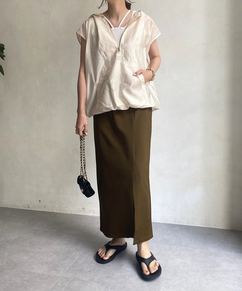 DouDou（ドゥドゥ）の「フレンチスリーブアノラック（シャツ/ブラウス・レディース・ブラック/ブラウン/アイボリー・FREE）」の22枚目の写真