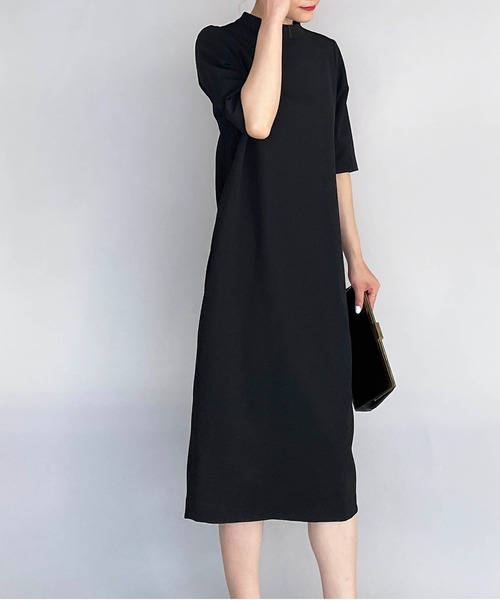 PICCIN（ピッチン）の「ハイネック後ろパールワンピース（ワンピース・レディース・ブラック/ベージュ/ネイビー・M）」の5枚目の写真