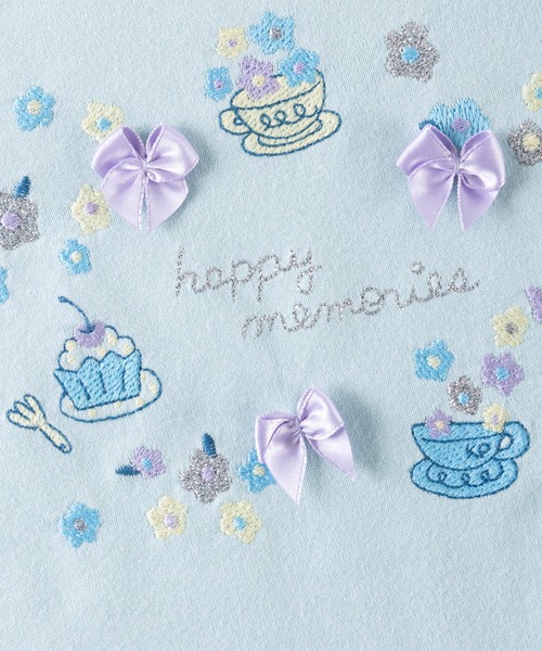 KP（ケーピー）の「日本製/ティータイムモチーフTシャツ(100～130)（Tシャツ/カットソー・キッズ・オートミール/サックスブルー・100cm/130cm/120cm/110cm）」の6枚目の写真