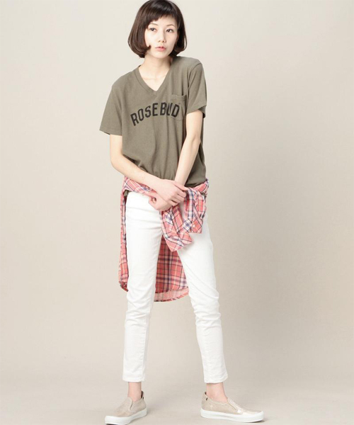ROSE BUD(ローズバッド)の「LCTT-15154 ROSEBUD PT S/S POCKET-T(Tシャツ/カットソー・レディース・ホワイト/ブラック/オリーブ・ONE SIZE)」の13枚目の写真