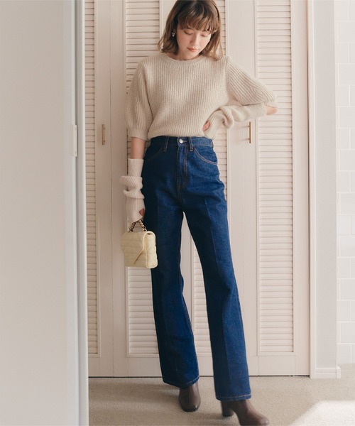 titivate（ティティベイト）の「ｱｰﾑｳｫｰﾏｰ付ﾊﾟﾌｽﾘｰﾌﾞﾆｯﾄ（ニット/セーター・レディース・ダークブラウン/アイボリー/グレイッシュベージュ/ライトグリーン・M/S）」の9枚目の写真