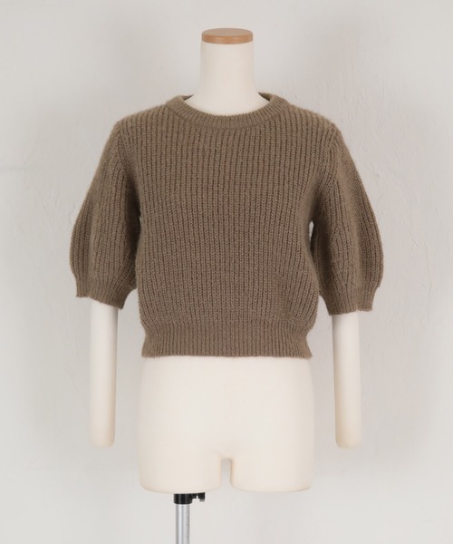 titivate（ティティベイト）の「ｱｰﾑｳｫｰﾏｰ付ﾊﾟﾌｽﾘｰﾌﾞﾆｯﾄ（ニット/セーター・レディース・ダークブラウン/アイボリー/グレイッシュベージュ/ライトグリーン・M/S）」の17枚目の写真