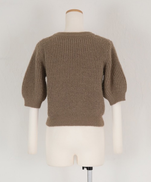 titivate（ティティベイト）の「ｱｰﾑｳｫｰﾏｰ付ﾊﾟﾌｽﾘｰﾌﾞﾆｯﾄ（ニット/セーター・レディース・ダークブラウン/アイボリー/グレイッシュベージュ/ライトグリーン・M/S）」の19枚目の写真