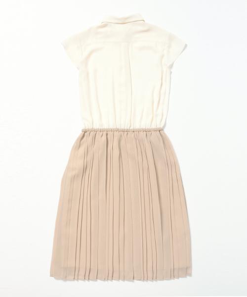 BEAMS LIGHTS Women's（ビームスライツ ウィメンズ）の「BEAMS LIGHTS / 配色プリーツワンピース（ワンピース・レディース・ベージュ/オリーブ/ネイビー・36/38）」の7枚目の写真