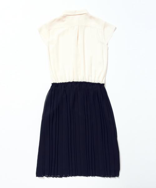 BEAMS LIGHTS Women's（ビームスライツ ウィメンズ）の「BEAMS LIGHTS / 配色プリーツワンピース（ワンピース・レディース・ベージュ/オリーブ/ネイビー・36/38）」の21枚目の写真