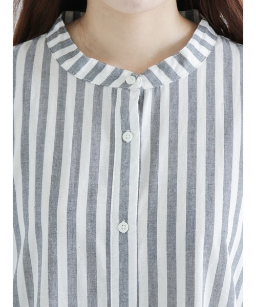 Samansa Mos2（サマンサ モスモス）の「スタンドカラーワンピース（ワンピース・レディース・ブラック/レッド/オフホワイト/ブルー/キナリ・ﾌﾘ-）」の17枚目の写真