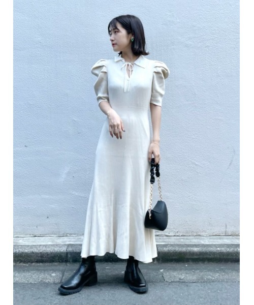 LILY BROWN（リリーブラウン）の「カラーリブニットワンピース（ワンピース・レディース・ブラック/アイボリー/ラベンダー・FREE）」の22枚目の写真