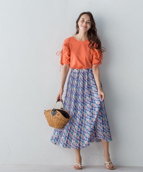 Viaggio Blu(ビアッジョブルー)の「袖ギャザープルオーバー≪洗濯機で洗える≫(Tシャツ/カットソー・レディース・ホワイト/ネイビー/ブルー/オレンジ・S/M/L)」の12枚目の写真