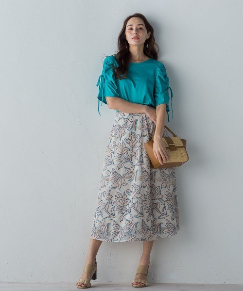 Viaggio Blu(ビアッジョブルー)の「袖ギャザープルオーバー≪洗濯機で洗える≫(Tシャツ/カットソー・レディース・ホワイト/ネイビー/ブルー/オレンジ・S/M/L)」の8枚目の写真