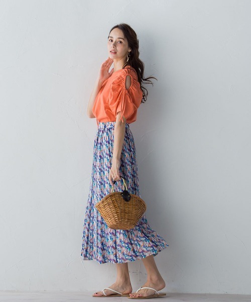 Viaggio Blu(ビアッジョブルー)の「袖ギャザープルオーバー≪洗濯機で洗える≫(Tシャツ/カットソー・レディース・ホワイト/ネイビー/ブルー/オレンジ・S/M/L)」の13枚目の写真