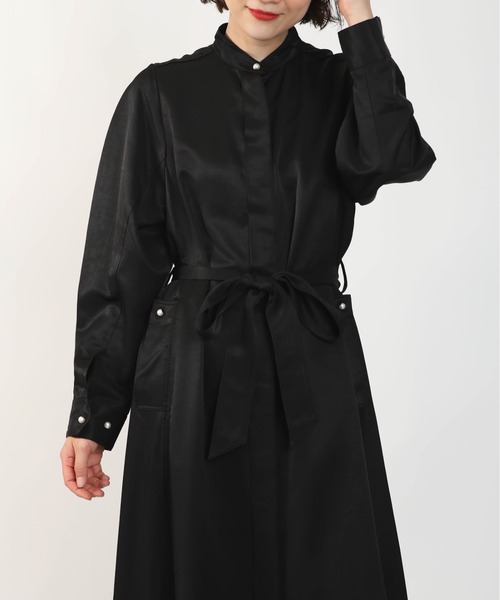 PICCIN（ピッチン）の「パールボタンコートワンピース（ワンピース・レディース・ブラック/ベージュ・M）」の9枚目の写真