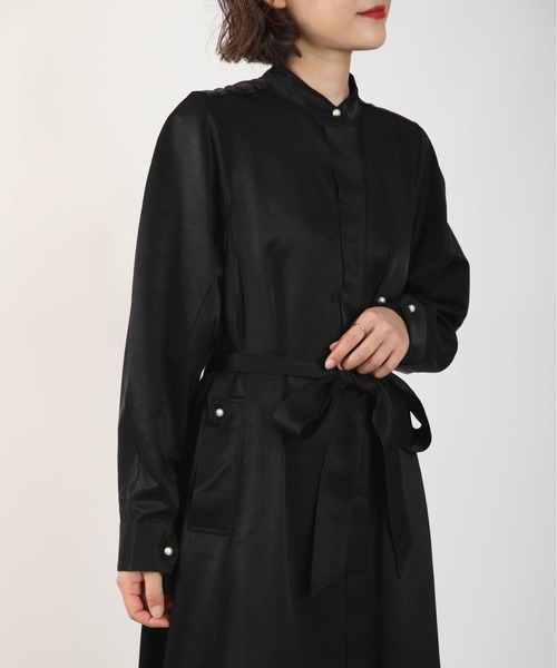 PICCIN（ピッチン）の「パールボタンコートワンピース（ワンピース・レディース・ブラック/ベージュ・M）」の13枚目の写真