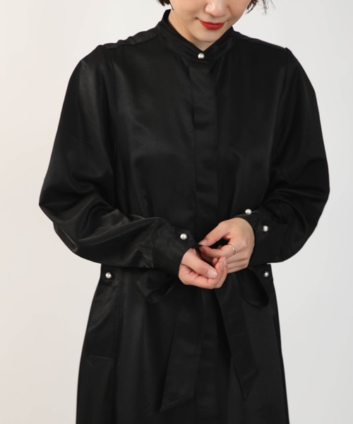 PICCIN（ピッチン）の「パールボタンコートワンピース（ワンピース・レディース・ブラック/ベージュ・M）」の14枚目の写真