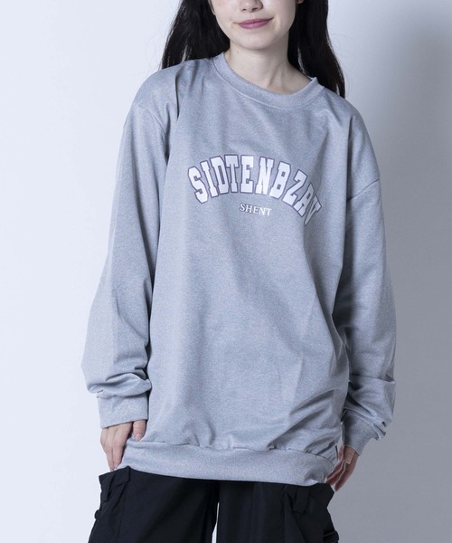 ARCADE（アーケード）の「春 韓国風 オーバーサイズ カレッジロゴ 薄手 軽量ライト スウェット -ARCADE Limited Line-（スウェット・レディース・ホワイト/ブラック/グレー/ピンク/ブルー・MEDIUM/LARGE）」の4枚目の写真