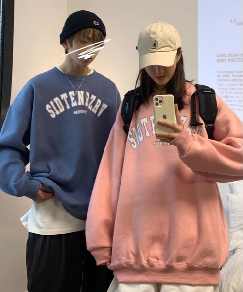 ARCADE（アーケード）の「春 韓国風 オーバーサイズ カレッジロゴ 薄手 軽量ライト スウェット -ARCADE Limited Line-（スウェット・レディース・ホワイト/ブラック/グレー/ピンク/ブルー・MEDIUM/LARGE）」の11枚目の写真