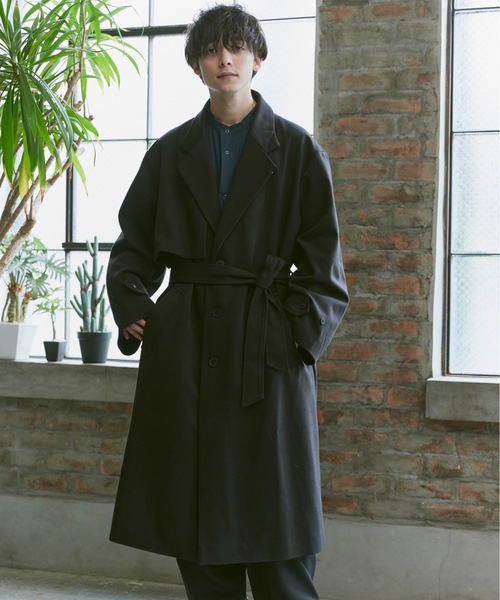 Alpinus（アルピナス）の「Alpinus - gun flap over chester coat / ガンフラップオーバーチェスターコート（チェスターコート・メンズ・グレイッシュベージュ/ブラック・SMALL/MEDIUM）」の8枚目の写真