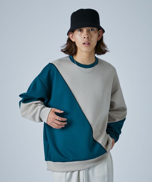 CITY TOKYO(シティトウキョウ)の「【洗える/シワ防止】TWOフェイスオーバーサイズスウェット UVカット/サスティナブル素材/リラックスフィット(スウェット・メンズ・ブルー/ホワイト/ブラック/ミント・1/2/3)」の20枚目の写真