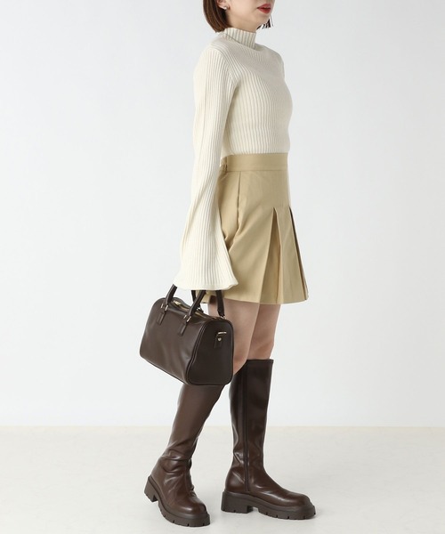 Heather(ヘザー)の「ワイドプリーツミニスカート 162376(スカート・レディース・ブラック/ベージュ/ブラック系その他/グレー/カーキ・S/M)」の15枚目の写真