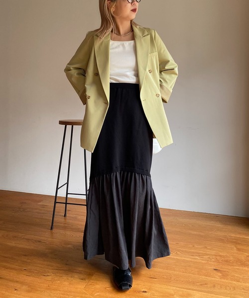 CAPRICIEUX LE'MAGE(カプリシューレマージュ)の「ドッキングマーメイドスカート(スカート・レディース・ブラック/カーキ・FREE)」の20枚目の写真