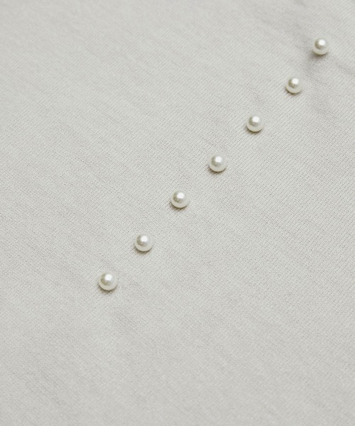 ROPE' PICNIC(ロペピクニック)の「アンチピリングバックパール袖異素材ニットプルオーバー(ニット/セーター・レディース・ダークパープル/ライトグレー/ブラック・38)」の18枚目の写真