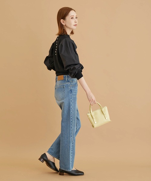 ROPE' PICNIC(ロペピクニック)の「アンチピリングバックパール袖異素材ニットプルオーバー(ニット/セーター・レディース・ダークパープル/ライトグレー/ブラック・38)」の22枚目の写真