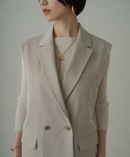 Loungedress ジレジャケット Loungedress（ラウンジドレス） ベスト ジレ スラブWジャケット