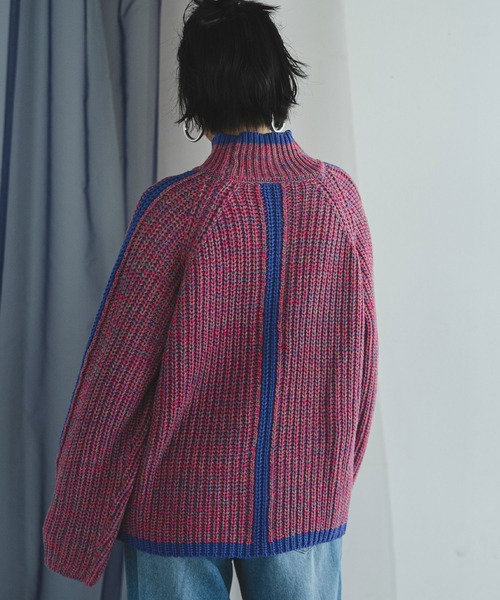 2024AW】スリーブラインカラフルミックスニット（ニット