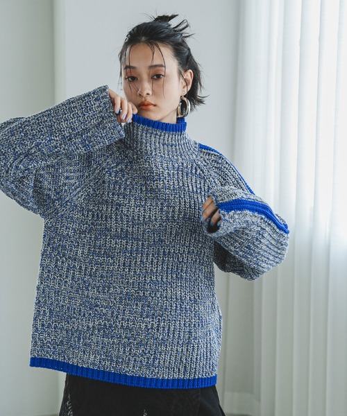 CPG セーター セール】スリーブラインカラフルミックスニット（ニット/セーター