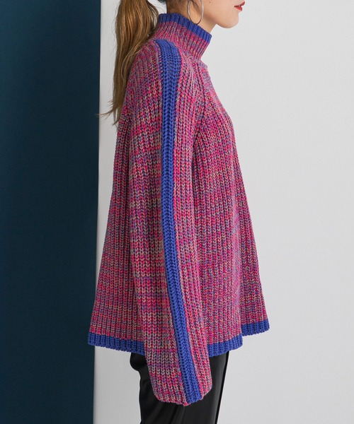 bohmal(ボマール)の「スリーブラインカラフルミックスニット(ニット/セーター・レディース・グレー/ピンク/オレンジ/グリーン/オフホワイト・FREE)」の11枚目の写真