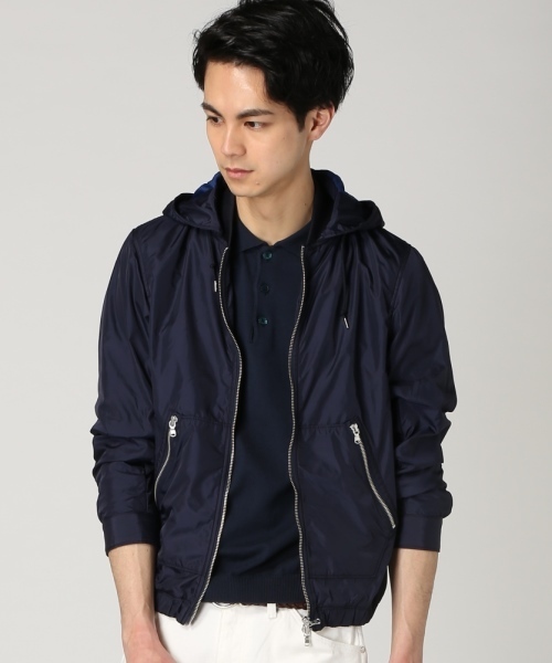 EDIFICE（エディフィス）の「◇N/PEメッシュ フードブルゾン（ブルゾン・メンズ・ネイビー/ブラック/ホワイト・48/44/50/46）」の8枚目の写真