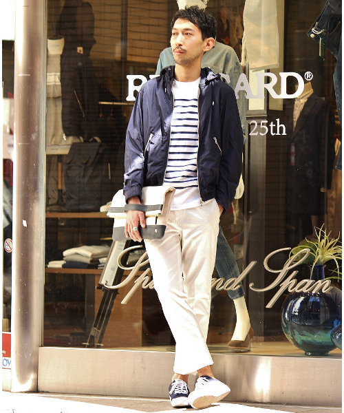 EDIFICE（エディフィス）の「◇N/PEメッシュ フードブルゾン（ブルゾン・メンズ・ネイビー/ブラック/ホワイト・48/44/50/46）」の9枚目の写真