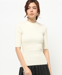 CIAOPANIC | 【Ciaopanic】　C1005分袖無地RIBハイネック(ニット/セーター)