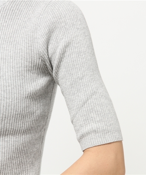 CIAOPANIC（チャオパニック）の「【Ciaopanic】　C1005分袖無地RIBハイネック（ニット/セーター・レディース・ネイビー/グレー/ブルー/オフホワイト・FREE）」の9枚目の写真