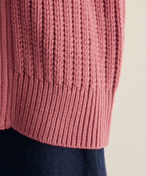 SALON adam et rope'（サロン アダム エ ロペ）の「【サステナブル】ボリュームスリーブローゲージニットカーディガン（カーディガン/ボレロ・レディース・チャコールグレー/オフホワイト/ピンク・FREE）」の8枚目の写真