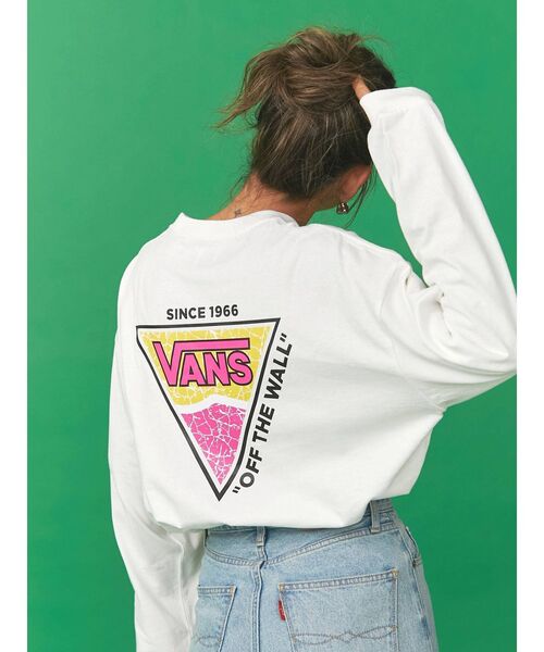 VANS（バンズ）の「Vans別注 バックロゴロングスリーブTee（Tシャツ/カットソー・レディース・ブラック/パープル/オフホワイト・FREE）」の4枚目の写真