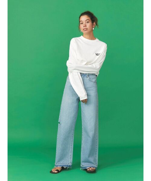 VANS（バンズ）の「Vans別注 バックロゴロングスリーブTee（Tシャツ/カットソー・レディース・ブラック/パープル/オフホワイト・FREE）」の7枚目の写真