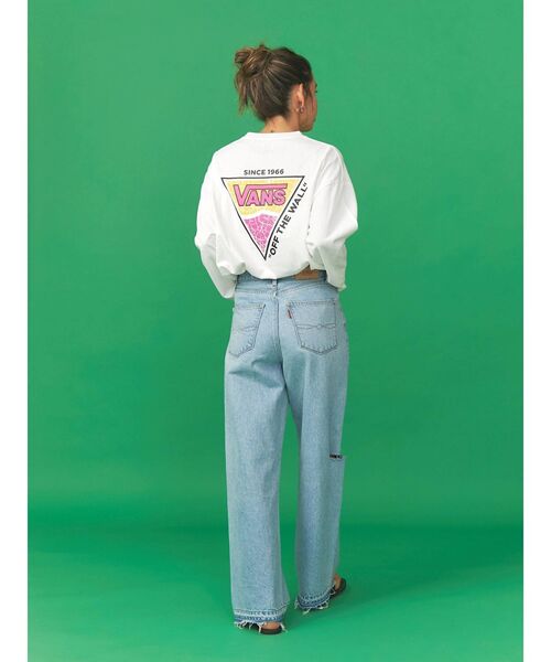 VANS（バンズ）の「Vans別注 バックロゴロングスリーブTee（Tシャツ/カットソー・レディース・ブラック/パープル/オフホワイト・FREE）」の8枚目の写真