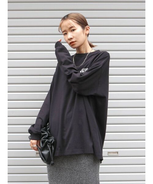 VANS（バンズ）の「Vans別注 バックロゴロングスリーブTee（Tシャツ/カットソー・レディース・ブラック/パープル/オフホワイト・FREE）」の10枚目の写真