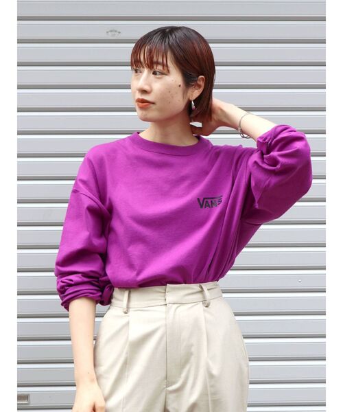 VANS（バンズ）の「Vans別注 バックロゴロングスリーブTee（Tシャツ/カットソー・レディース・ブラック/パープル/オフホワイト・FREE）」の13枚目の写真