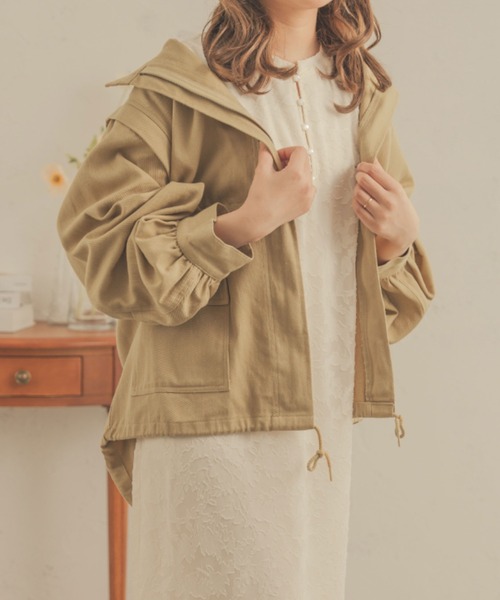 Ambre Neige(アンブルネージュ)の「【袖取り外し可能】2WAYツイルジレジャケット/WEB/EC限定商品(その他アウター・レディース・ブラック/ダークブラウン/ベージュ/アイボリー/カーキ・FREE)」の4枚目の写真